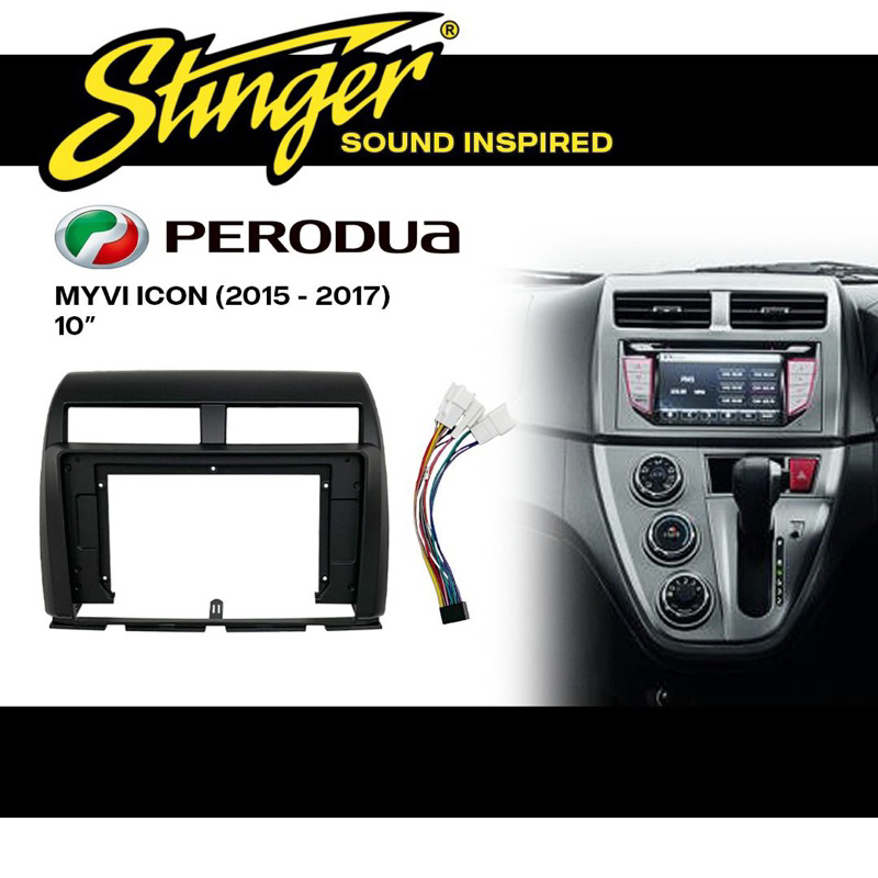🇲🇾Android Player Casing 10 inch Perodua Myvi Icon 2015-2017 (Black ...