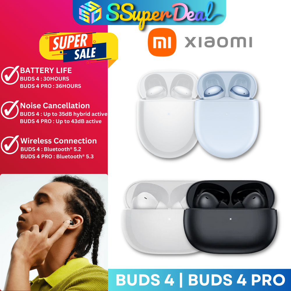 Xiaomi Redmi Buds 4 Pro Wireless Earbuds Noise Cancelling Earbuds,  Bluetooth 5.3 Earphones, Up to 43dB Hybrid ANC, Up to 36 Hours Long Battery  Life