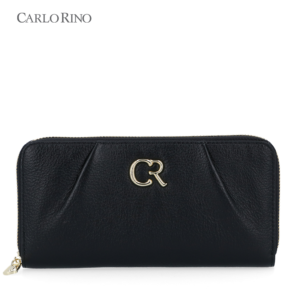 Carlo Rino Black Therapeutic Leather Zip-Around Wallet | Shopee Malaysia