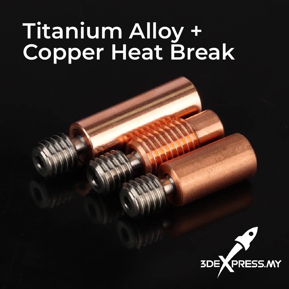 1PCS Metal Heatbreak V6 HOTEND Red Copper & Titanium Alloy Heat Break