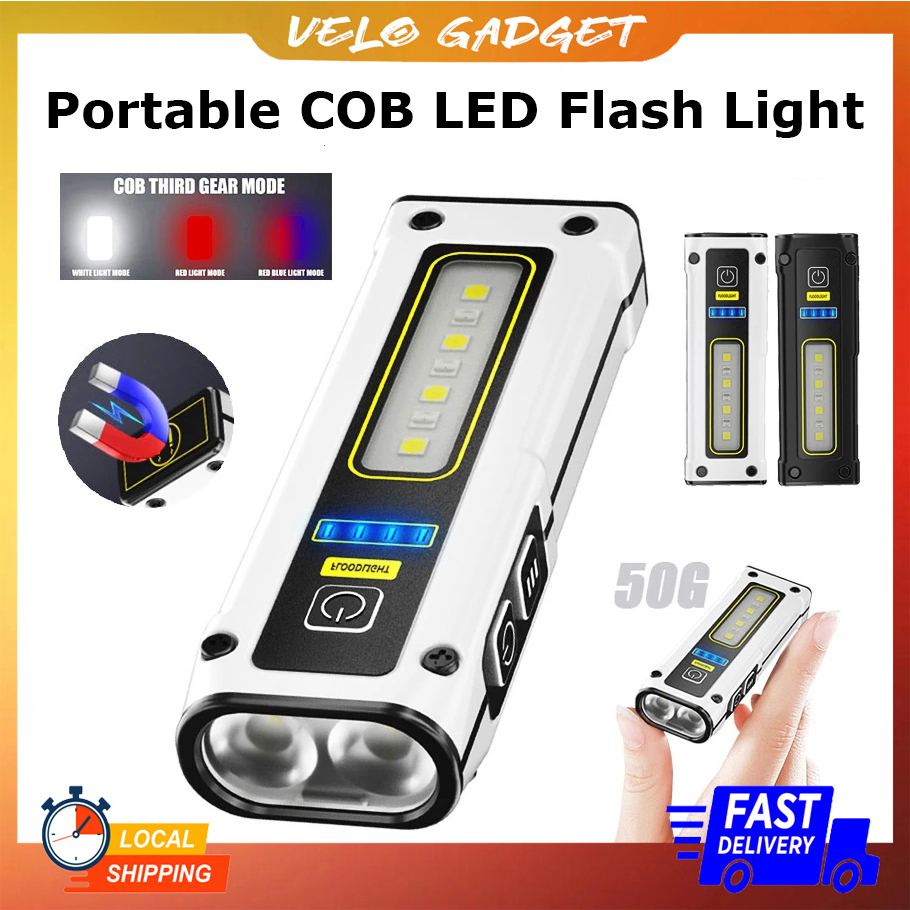 [Malaysia Stock] Portable COB LED Flash Light Flood Light Emergency ...