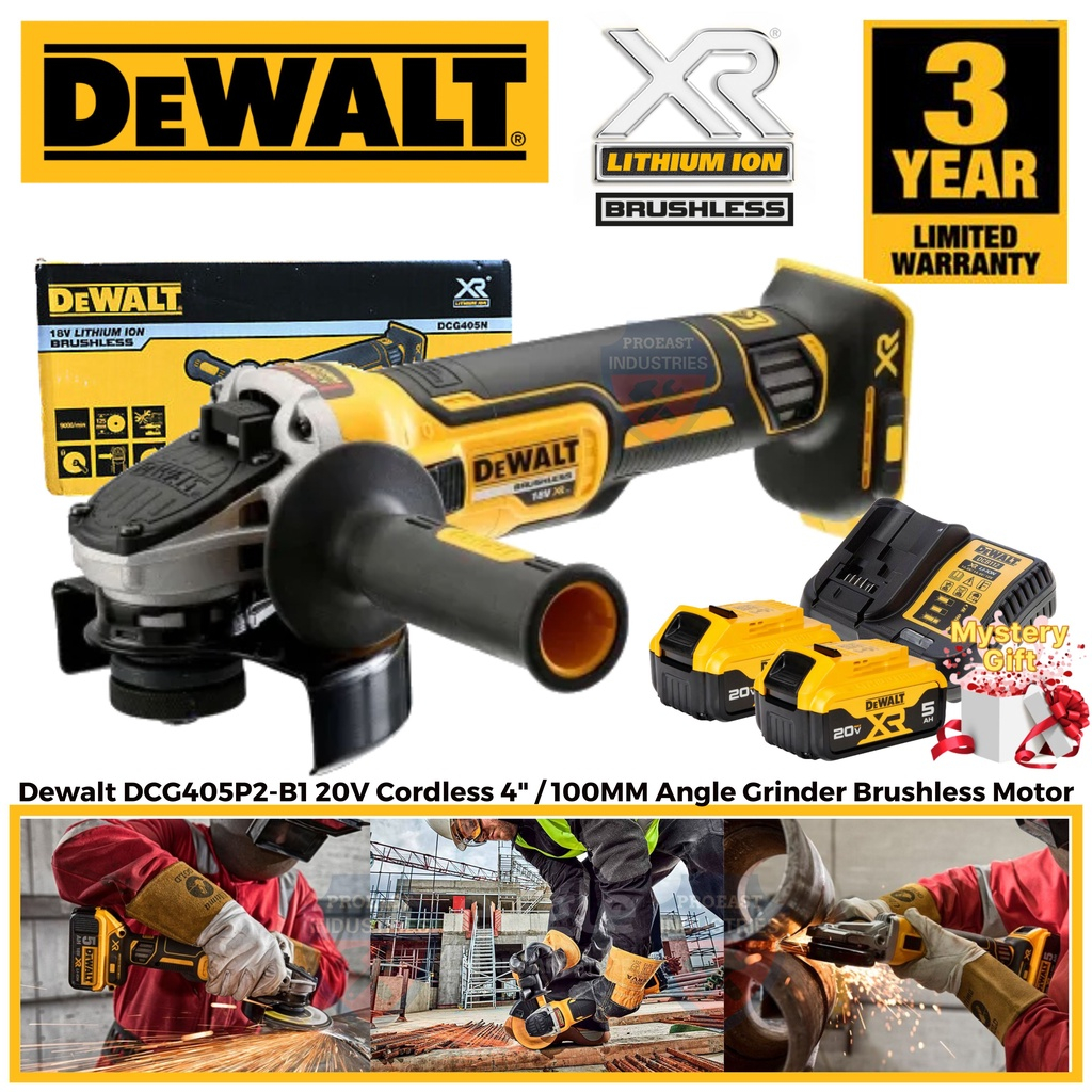 Dewalt cordless angle grinder 100mm 4" brushless motor DCG405 Shopee