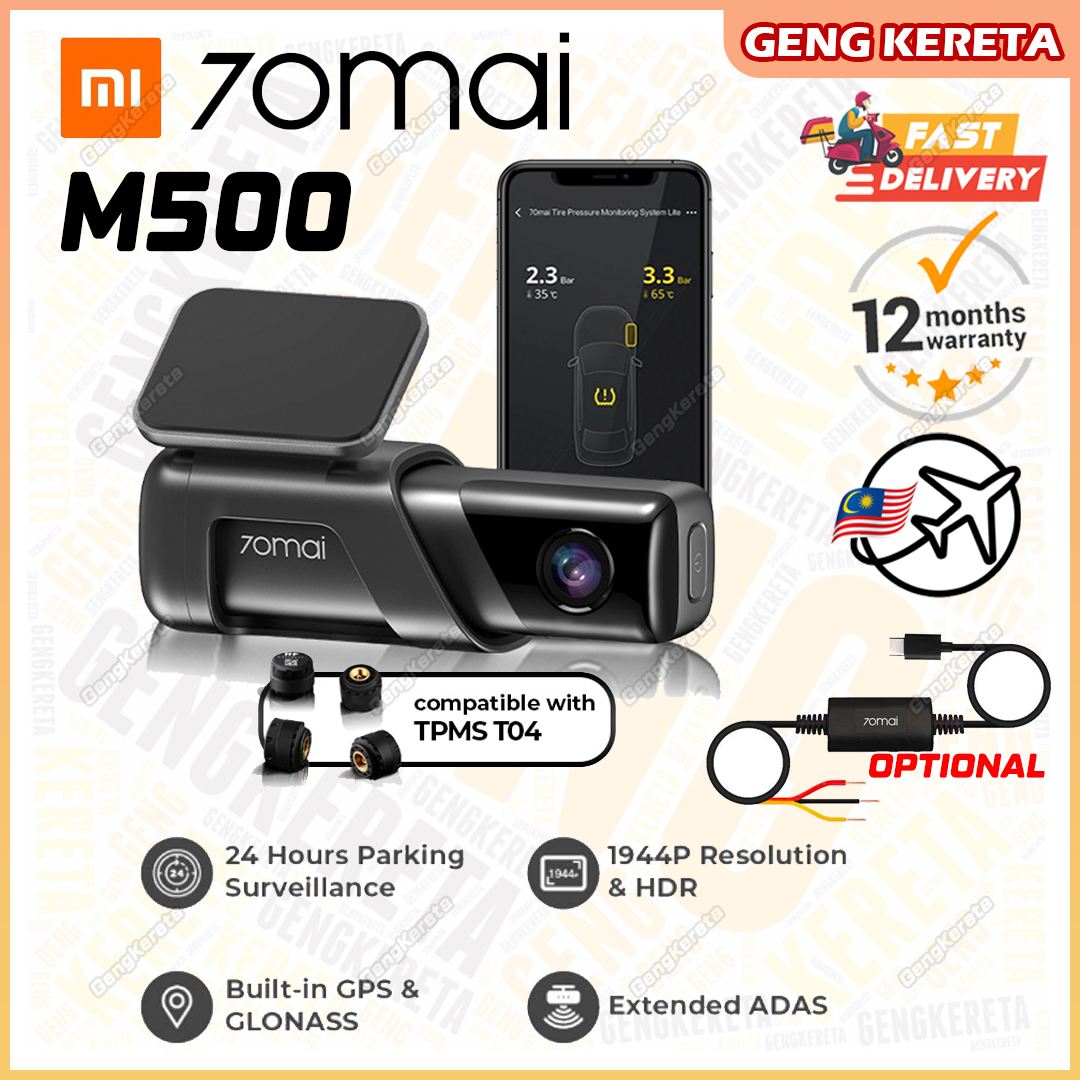 70mai M500 Dashcam Built In Memory Car Recorder 1944P Night Vision with