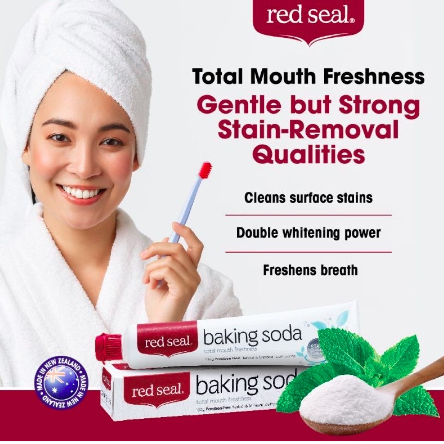 Red Seal Baking Soda white Toothpaste ( 100g ) 小蘇打牙膏 original/fresh mint Shopee Malaysia