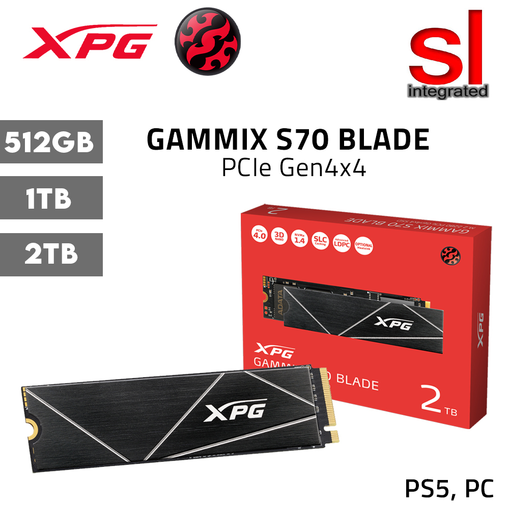 Adata XPG GAMMIX S70 BLADE PCIe Gen4x4 M.2 2280 SSD - 512GB/1TB/2TB ...