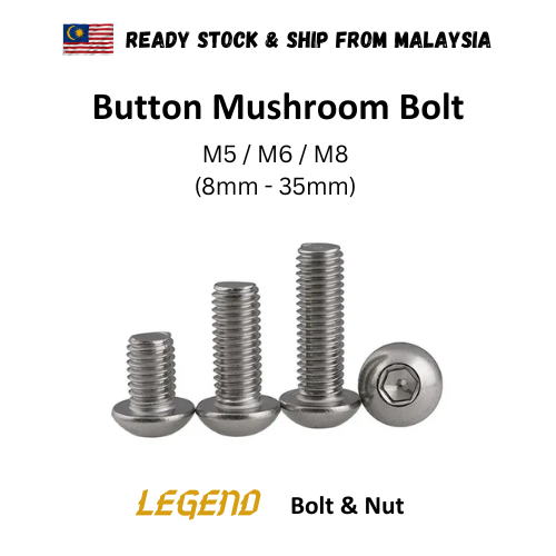 thumbnail interactive-video image 1 of M6 X 25mm Stainless Steel Mushroom Button Head Bolts – 10 Pack – Fairing Bolts For Suzuki 1 of 5