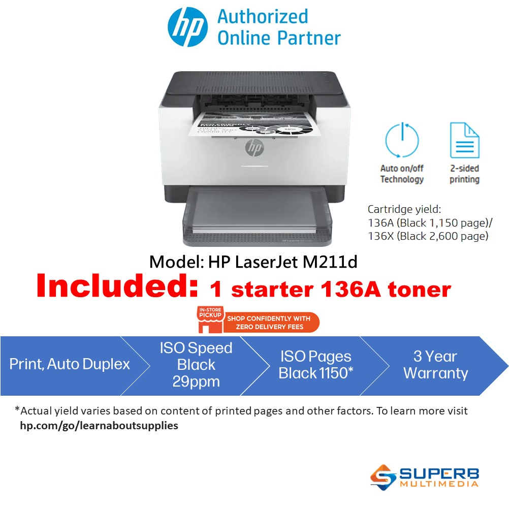 HP LaserJet M211d Printer