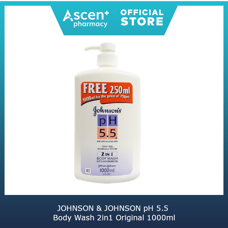 JOHNSON & JOHNSON pH 5.5 Body Wash 2in1 Original [750ml] + FOC [250ml