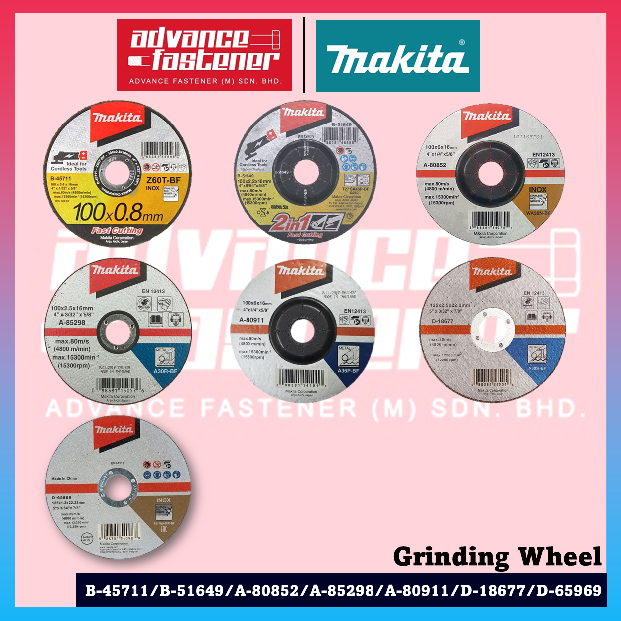 thumbnail image 2 of 5" X 1.2mm Metal Cutting Discs (125mm) – For Angle Grinder, Steel & Stainless, Pack Of 1 2 of 4