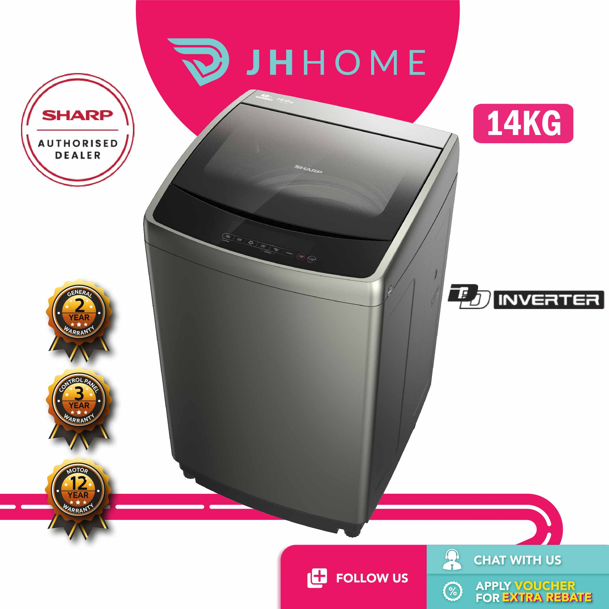 sharp 14kg washing machine