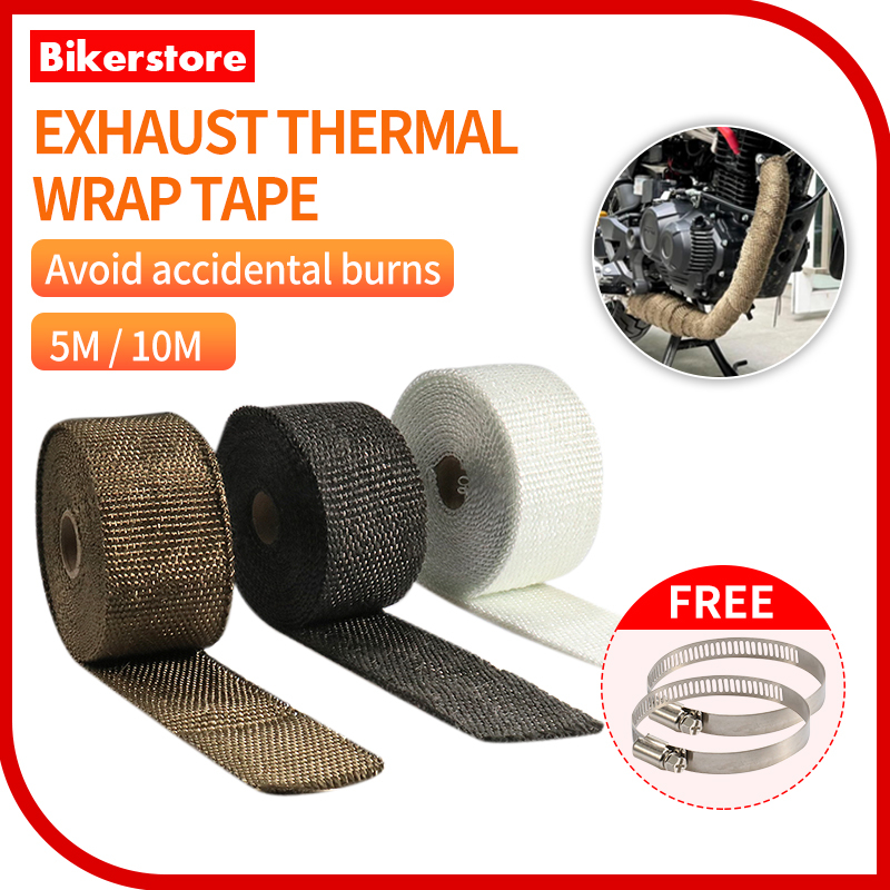 5M/10M Motorcycle Exhaust Pipe Heat Wrap Resistant Tape Exhaust Pipe