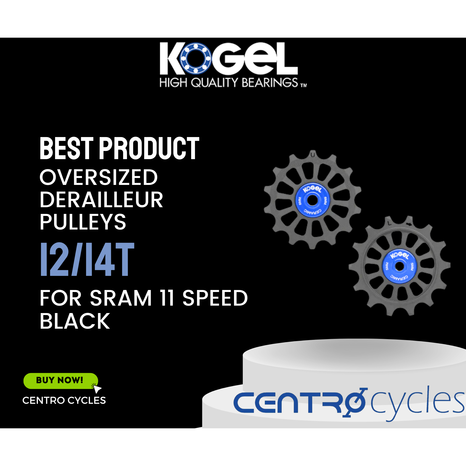 KOGEL 12/14T Oversized Derailleur Pulleys for Sram 11 speed. Shopee