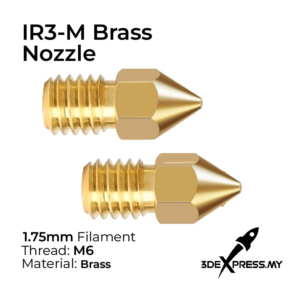 1 Pcs 0.4/0.6/0.8/1.0mm M6 Brass Nozzle For IR3-M Hotend 1.75mm PLA Filament 3D Printer Parts