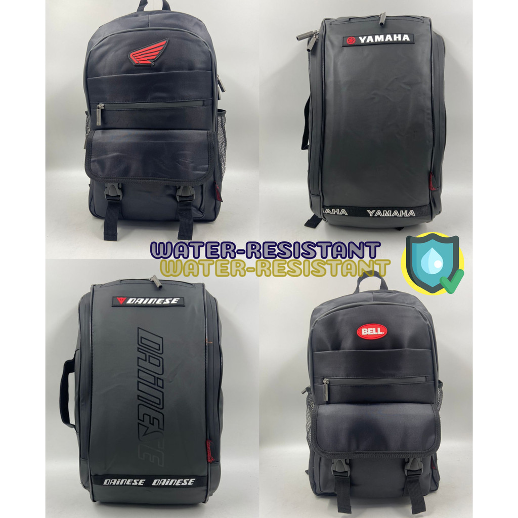 Waterproof Backpack Motorcycle Riding Bike Men Backpack Pu Leather