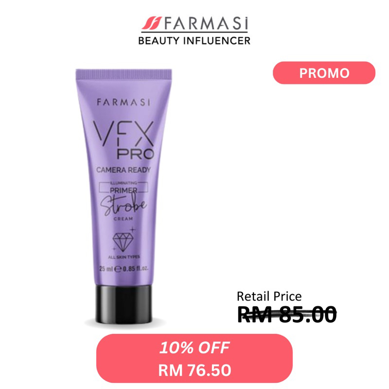 [READY STOCK] VFX Pro Camera Ready Primer Strobe Cream 25ml Expired