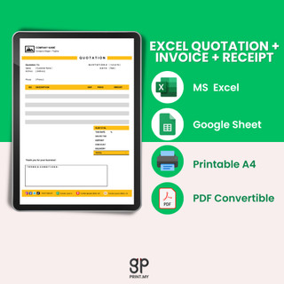 Auto Calculation Invoice Template Exce| 3 in 1 Quotation, Invoice ...