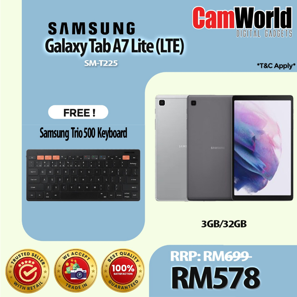 Samsung Galaxy Tab A7 Lite Wifi + LTE ( 3GB+32GB ) ( SMT225 ) With