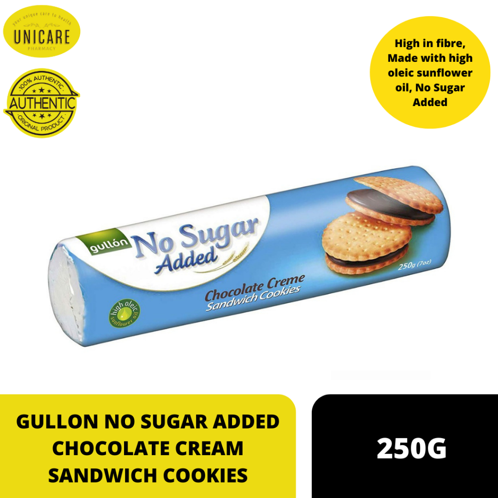 Gullon No Sugar Added Chocolate Cream Sandwich Cookies 250g Shopee