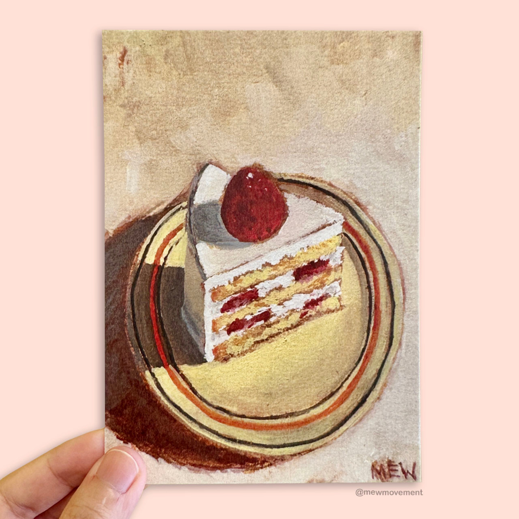 Cake Postcard, Dessert Postcard, Gouache Painting Postcard, Home Deco ...