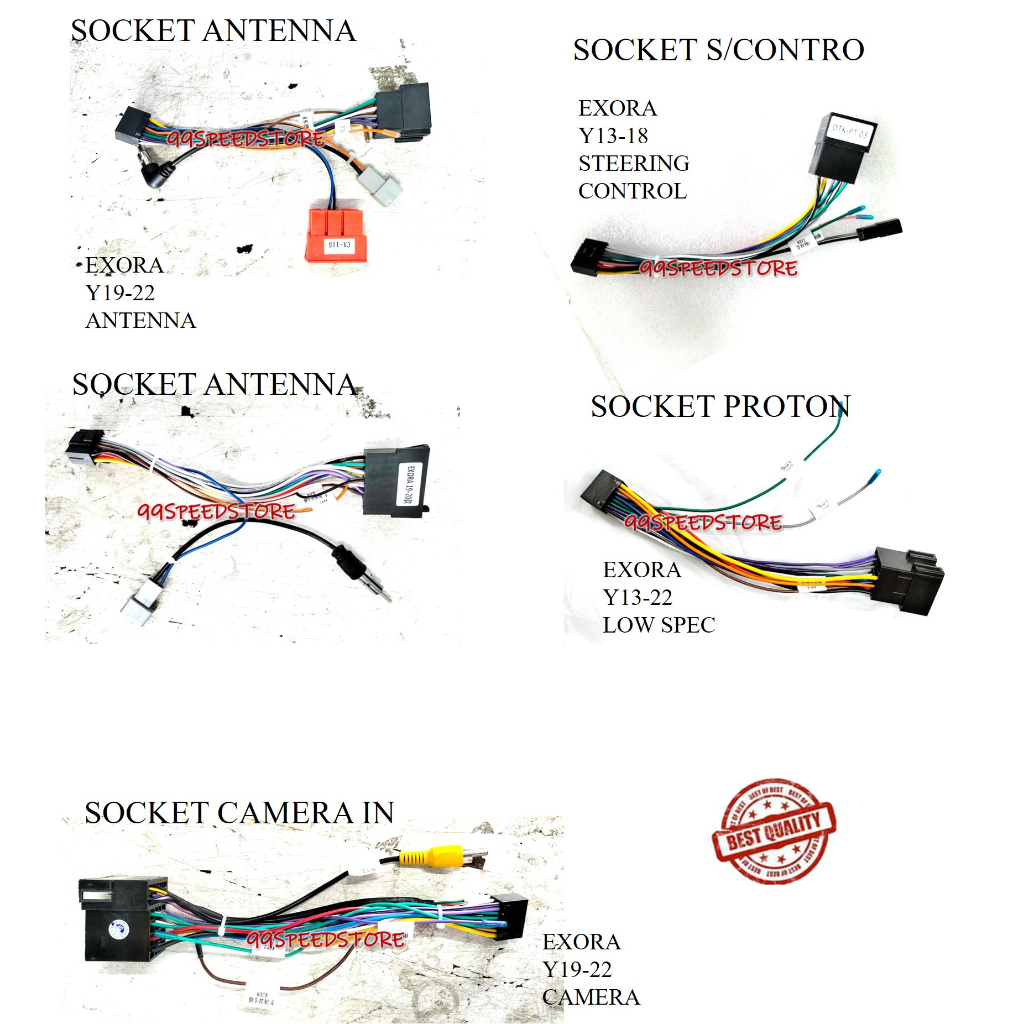 Proton EXORA SERIES Socket Android Player POWER 16pin Steering Control ...