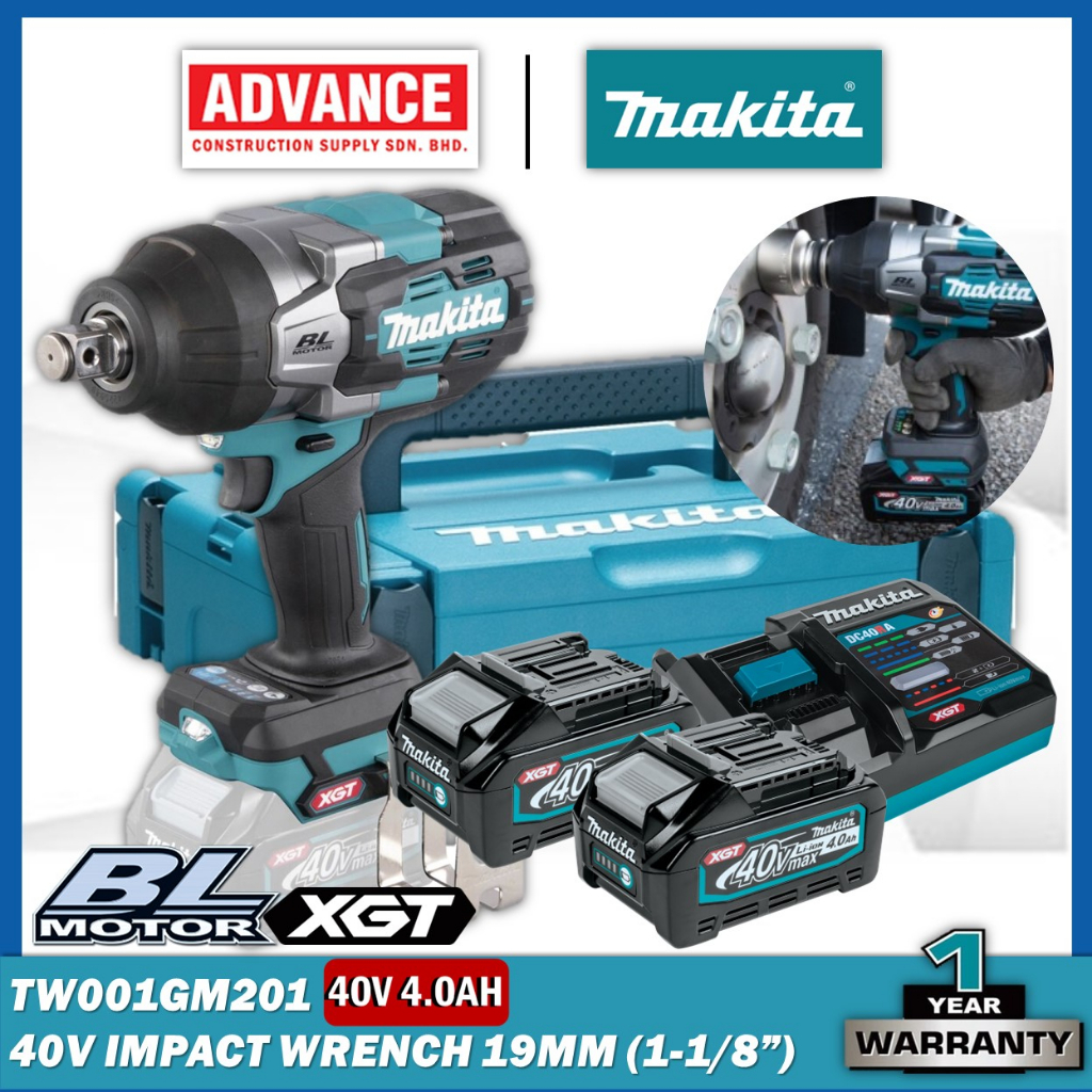 Makita TW001 | TW001GZ / TW001GM201 40Vmax Cordless Impact Wrench 19MM ...