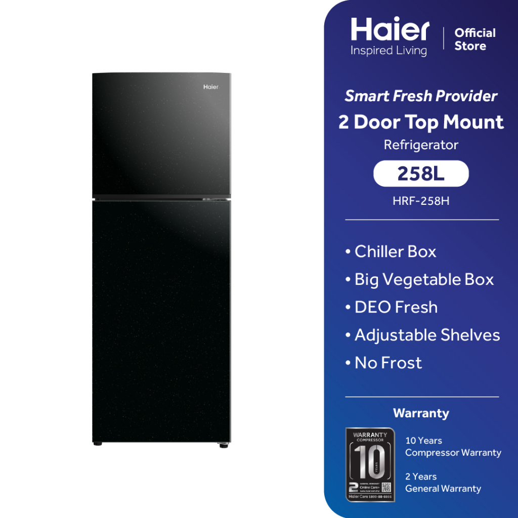 Haier 258L 2Door Refrigerator DEO Fresh Chiller Box HRF258H Shopee