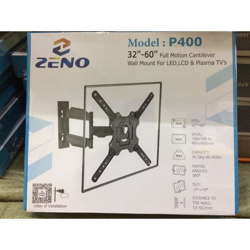 Zeno 100% authentic P400 Single Arm Full Motion Wall Mount Bracket for Flat Panel TV From 32 ...