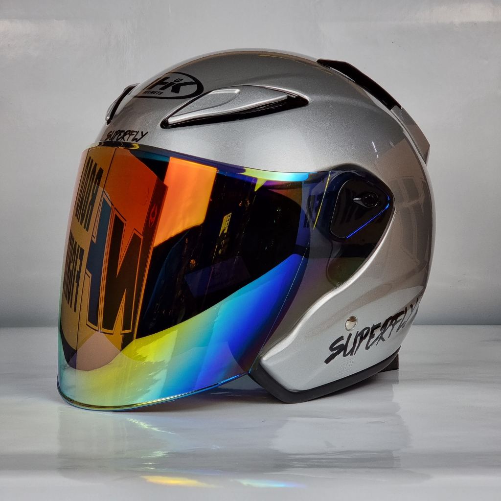 NHK Helmet X SUPERFLY R6 v2 Solid (Chrome Silver Glossy) | Shopee Malaysia