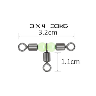 3-Way Fishing Hook Bait Line Connector Sea Fishing Rolling Swivel Solid  Rings #