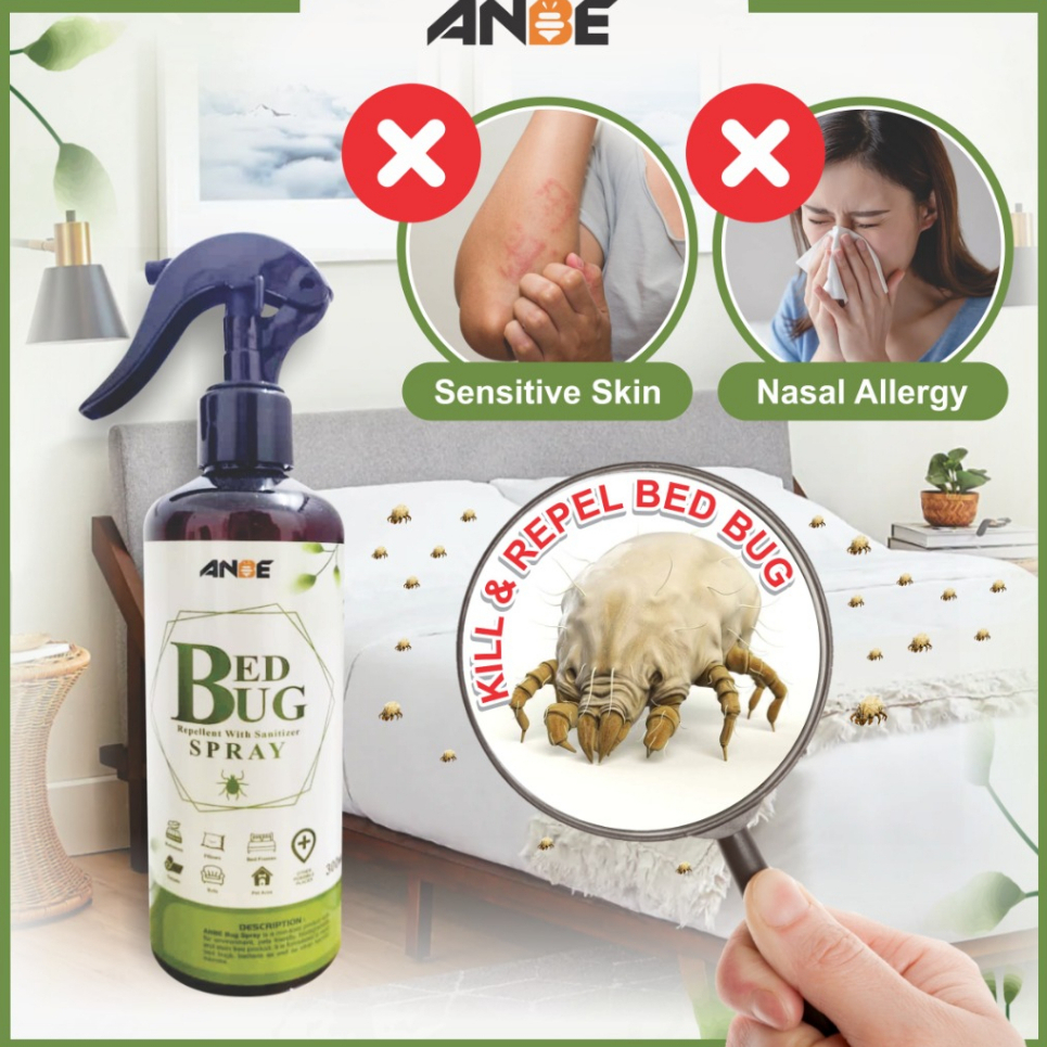 HOT SELLING! ANBE 2in1 Dust Mite/Bed Bug Repellent Spray (300ml