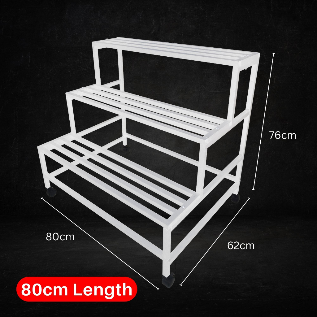 3 Tier Flower Rack Multi Layer Rack Pots Garden Steel Rack Ladder Plant ...