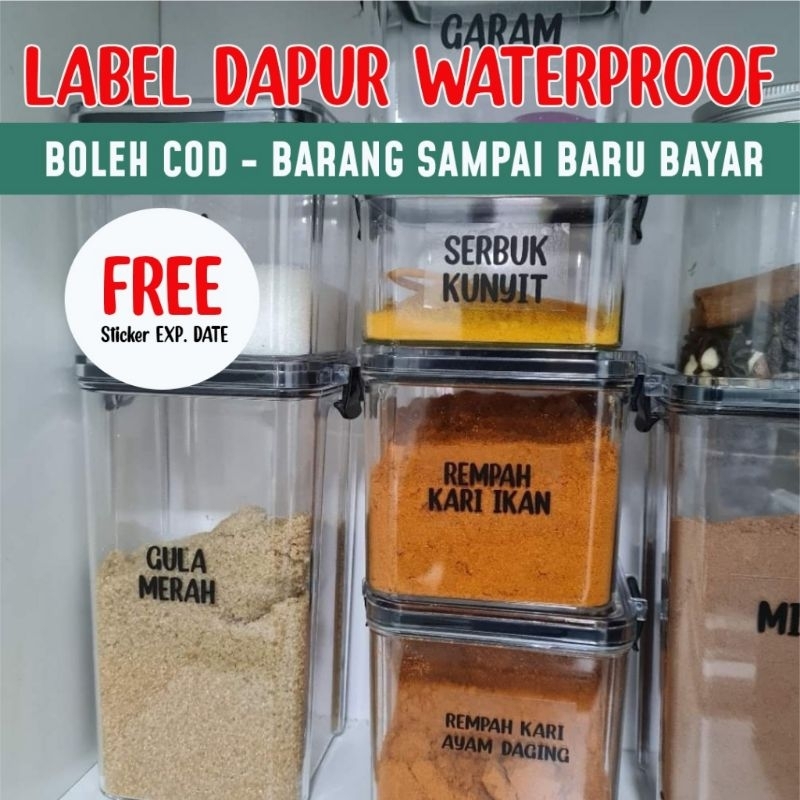 Sticker Label Dapur Waterproof Transparent Kitchen Decoration Balang