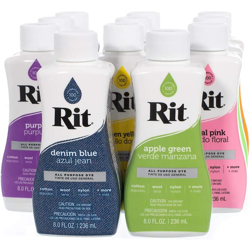 Rit Dye Liquid Wide Selection of Colors Enhances and Retain Colors