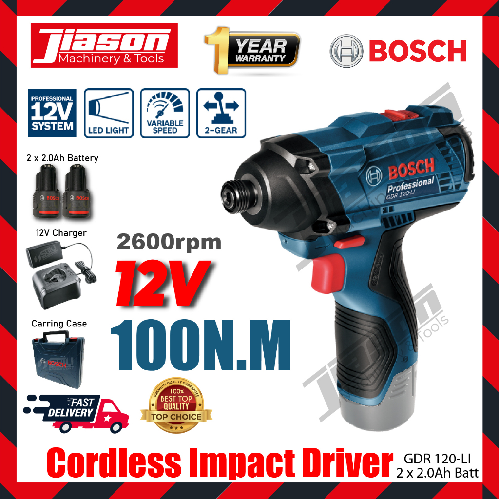 Bosch Professional 12V System GDR 12V-110 Cordless Impact Driver (incl. 2x GBA 12V 3.0Ah Batteries, GAL 12V-40l Quick Charger, L-BOXX Inlay Accessory, L-BOXX Inlay, L-BOXX