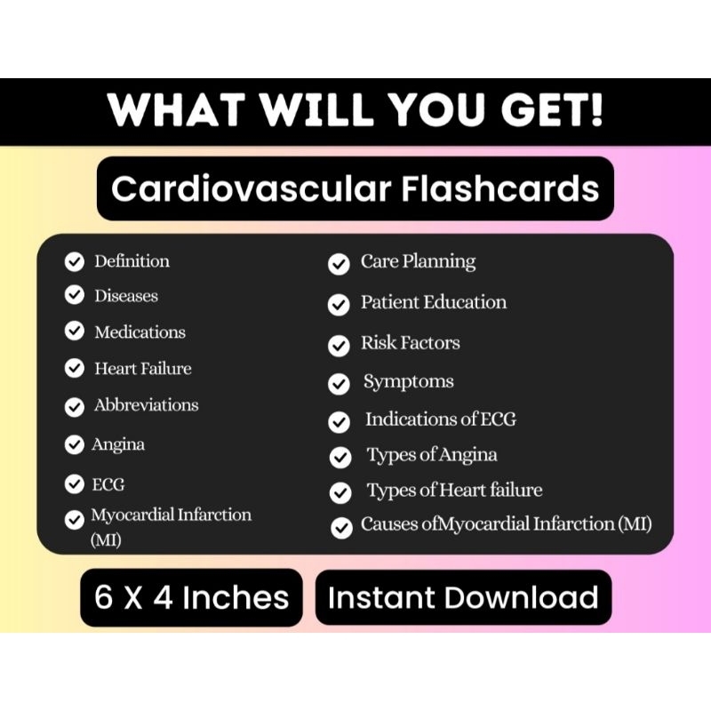 15 Cardiovascular Flashcards Printable | Nursing Students Notes ...