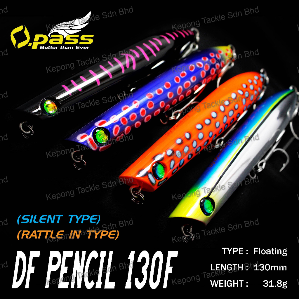 OPASS Fishing lure DF PENCIL 130F (RATTLE-IN) SURFACE CRUISER TOP WATER  FISHING LURE POPPER