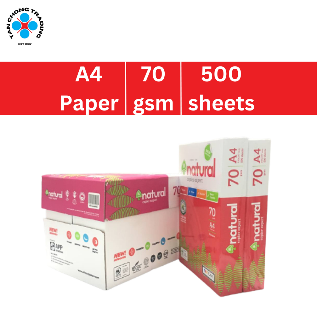 IK Natural 500s 70gsm A4 Paper 1 Carton Box (5 Reams) (500 sheets/ream