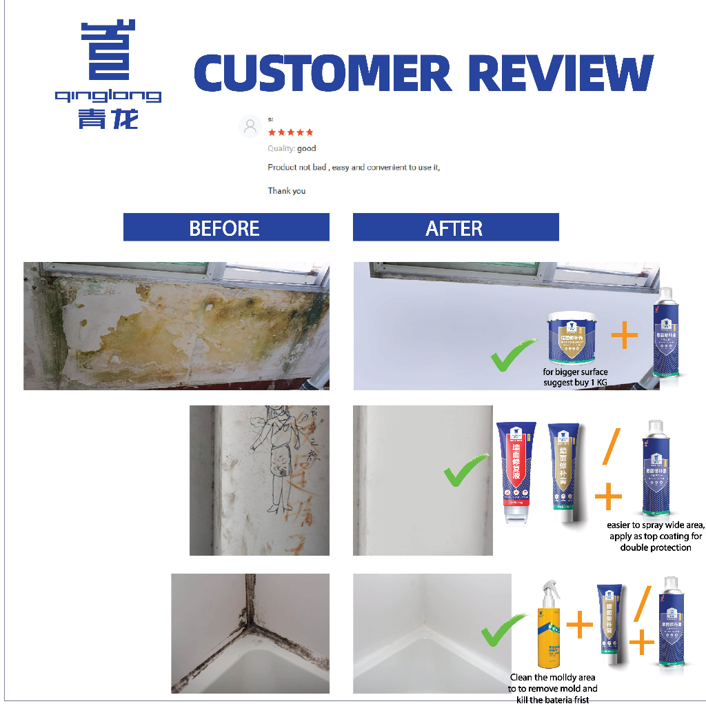 QL Instant Wall Repair Cream and Spray Wall Mending/Wall putty/Plaster ...
