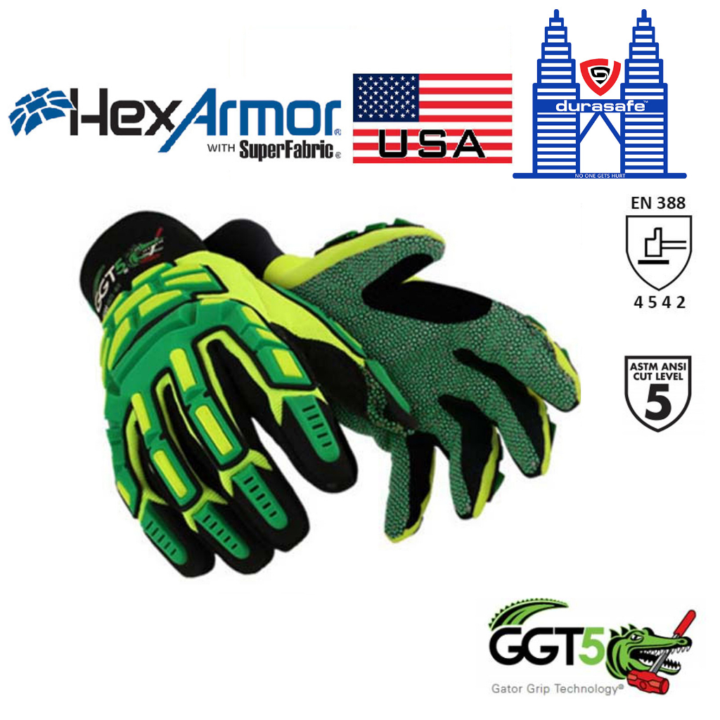 Hexarmor 4020X Gator Grip GGT5 Oil & Gas Industry Impact, Cut