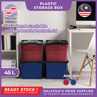 MAXONIC 45L PLASTIC STORAGE BOX | KOTAK SIMPANAN PLASTIK | STORAGE ...