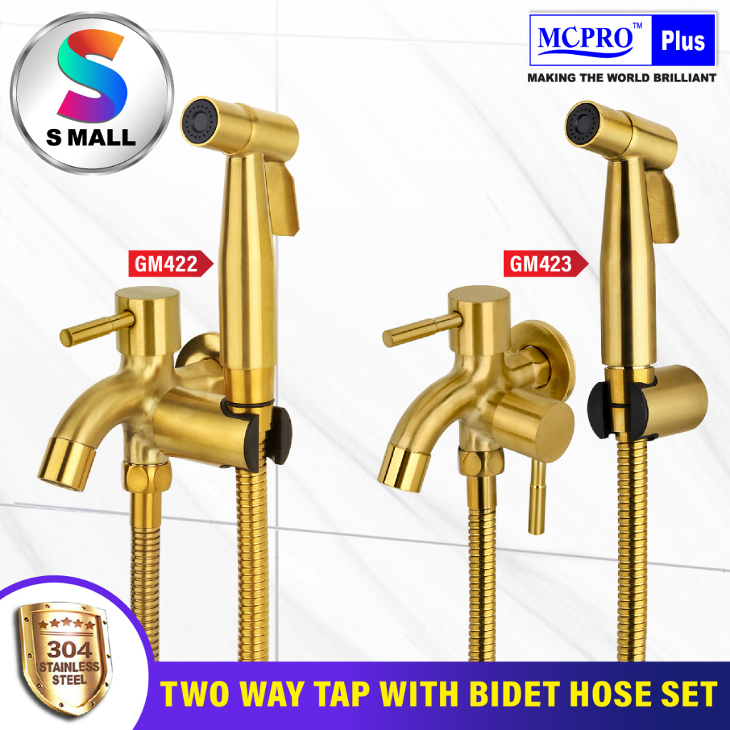 MCPRO Stainless Steel SUS304 Bathroom Faucet GOLD TWO WAY TAP with HAND ...