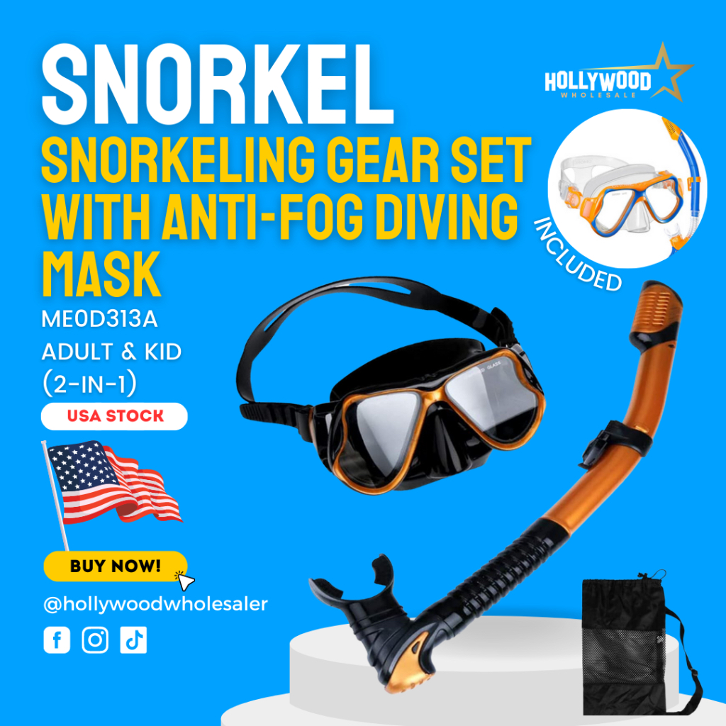 OMORC Dry Top Snorkel Set, Adult & Kids Snorkeling Diving Mask with