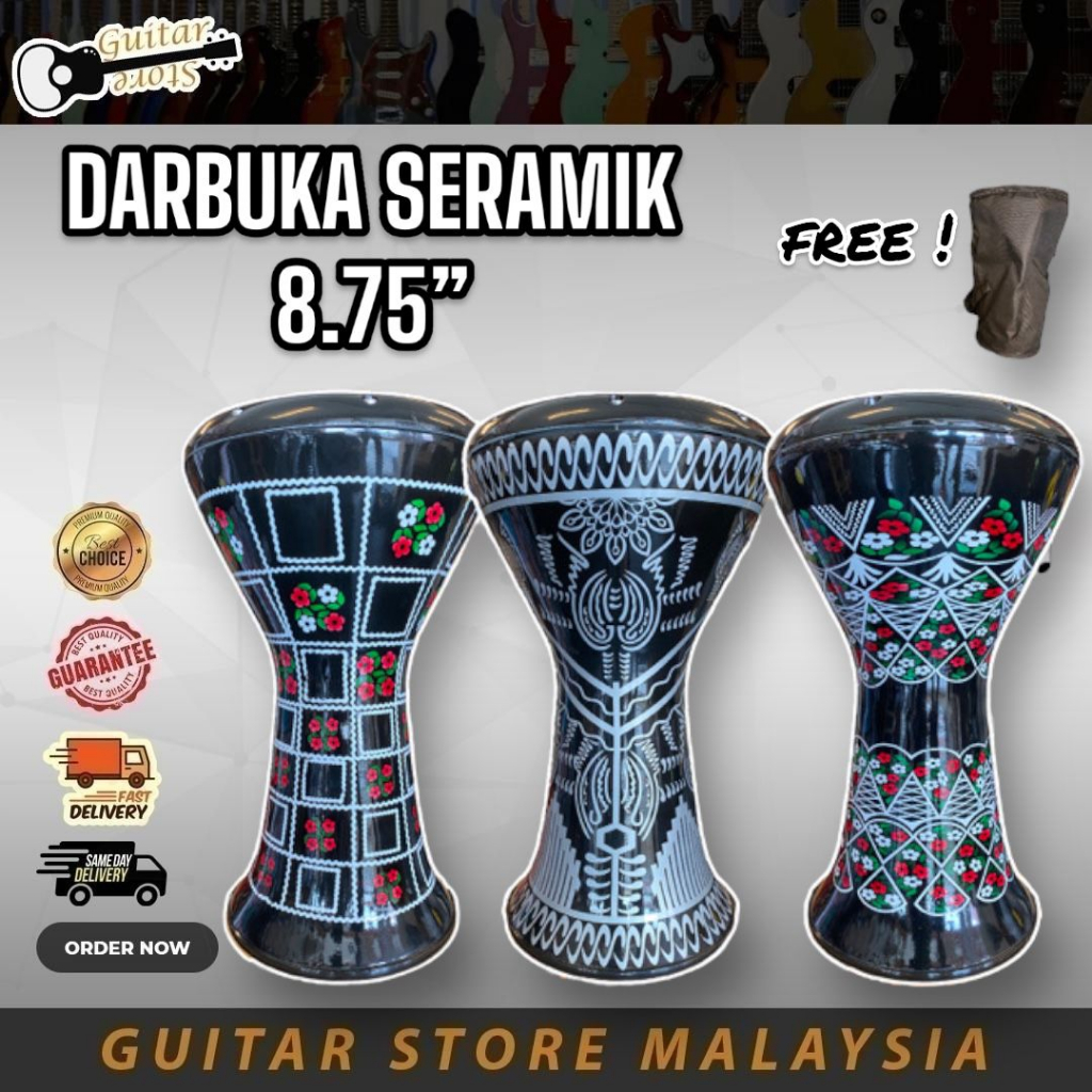 DARBUKA /DOUMBEK SERAMIK BERKUALITI SAIZ 8.75" INCH Shopee Malaysia