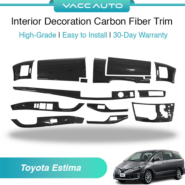 VACC AUTO Interior Decoration Carbon Fiber Design For Toyota Estima ...