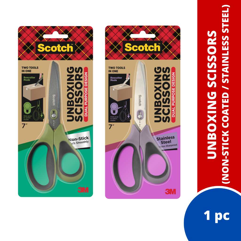 3M Scotch Unboxing Scissors (7inch) (NonStick Coated / Stainless