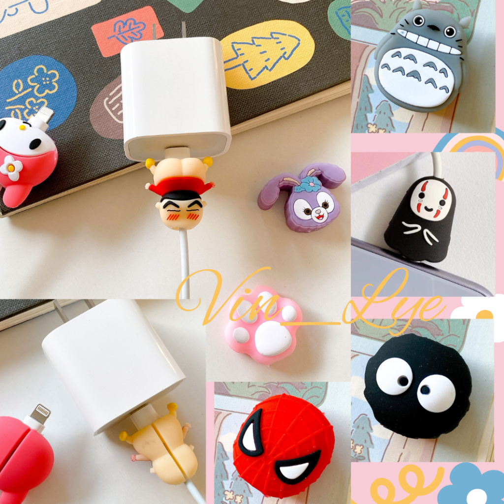 Cable Protector wire cute cartoon USB charging protective charger ...