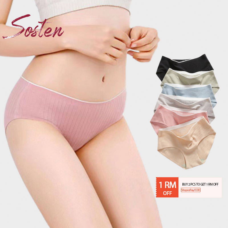 READY STOCK】ST014 M-XL Women's Panties Cotton One Piece Underwear