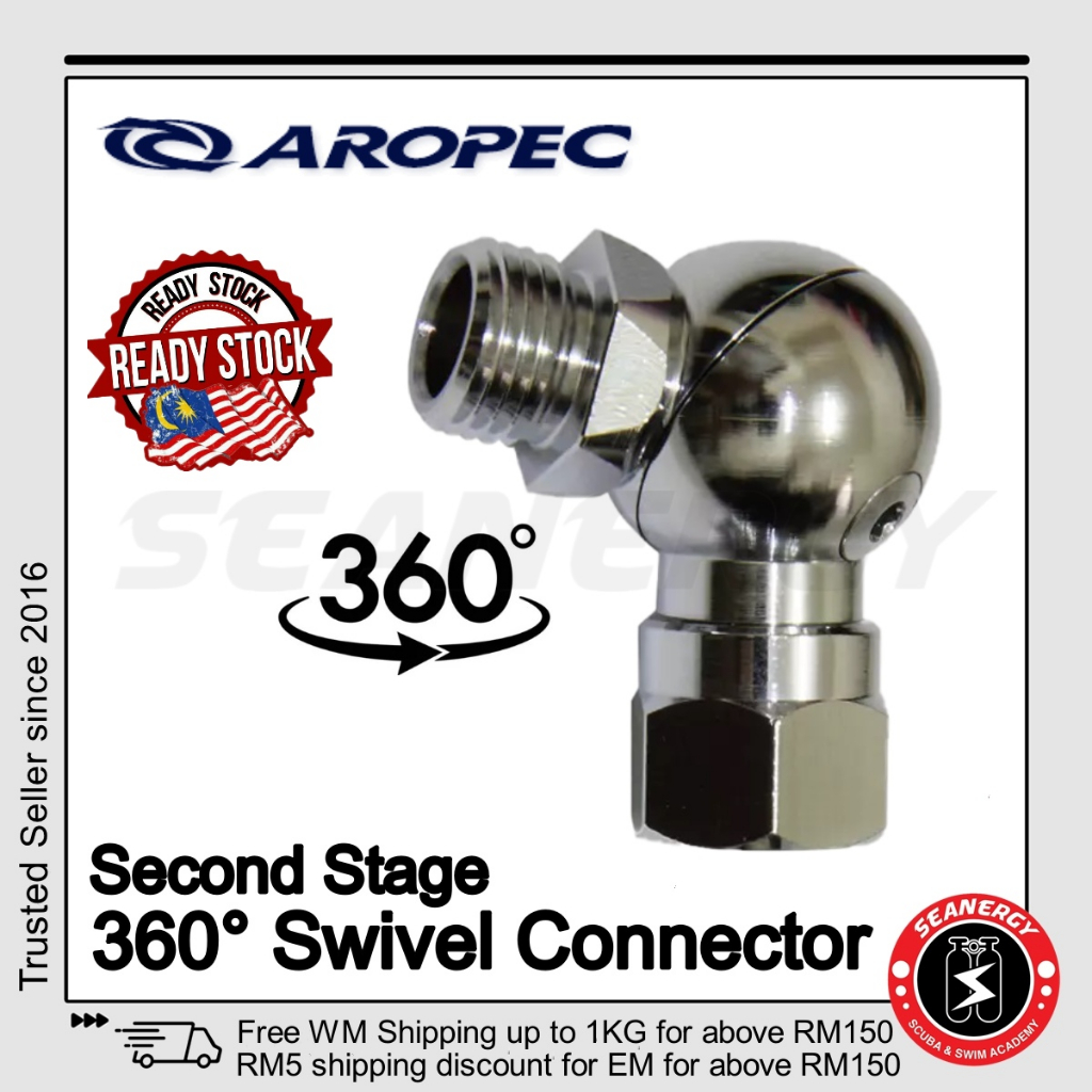 DGX 90 Degree Swivel Adapter, LP 2nd Stage: 9/16-Inch M X 9/16-Inch F | Dive Gear Express