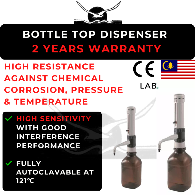 LAB MASTER MALAYSIA Bottle Top Dispenser Autoclavable Adjustable Lab Dispenser with Bottle