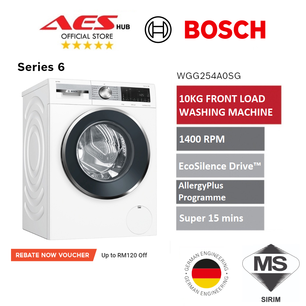 Bosch Series 6 10kg Front Load Washing Machine 1400RPM AntiStain with ...